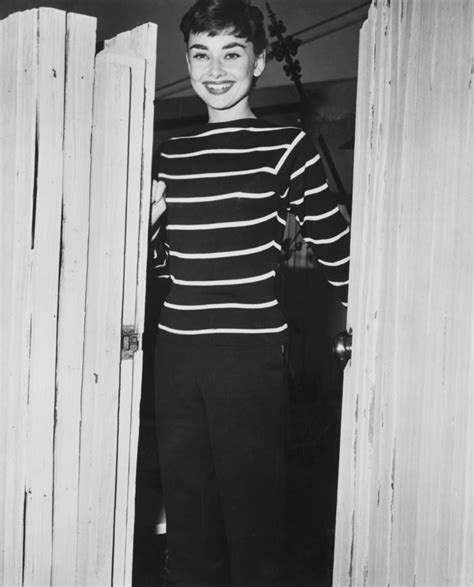 coco chanel striped sailor shirt|audrey hepburn striped shirt.